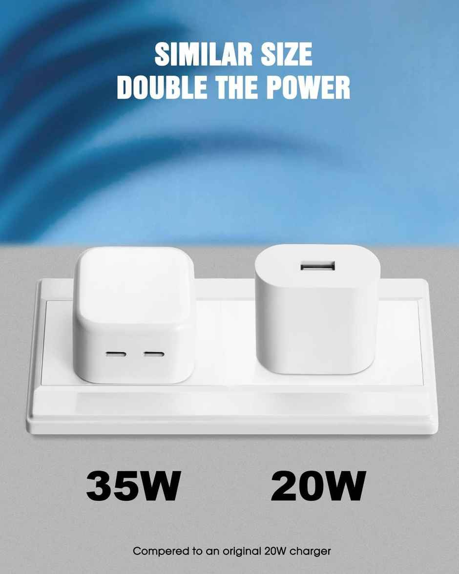 Unigen 35W Dual Usb-C Port Compact Power Adapter Pd 3.0 Usb Type C Plug Fast Wall Charger Block