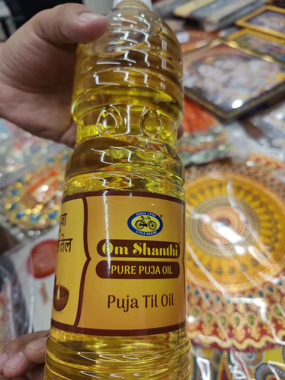 Om Shanthi Til Oil | Sesame Oil | For Pooja & Diya | Cycle