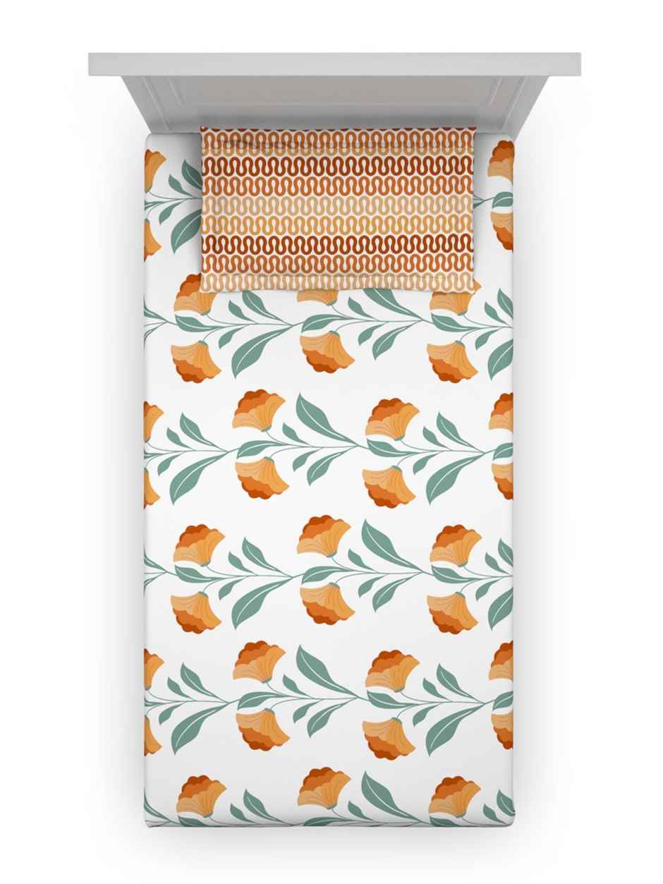 D Decor Vega Bedsheet Set - Blue Granite