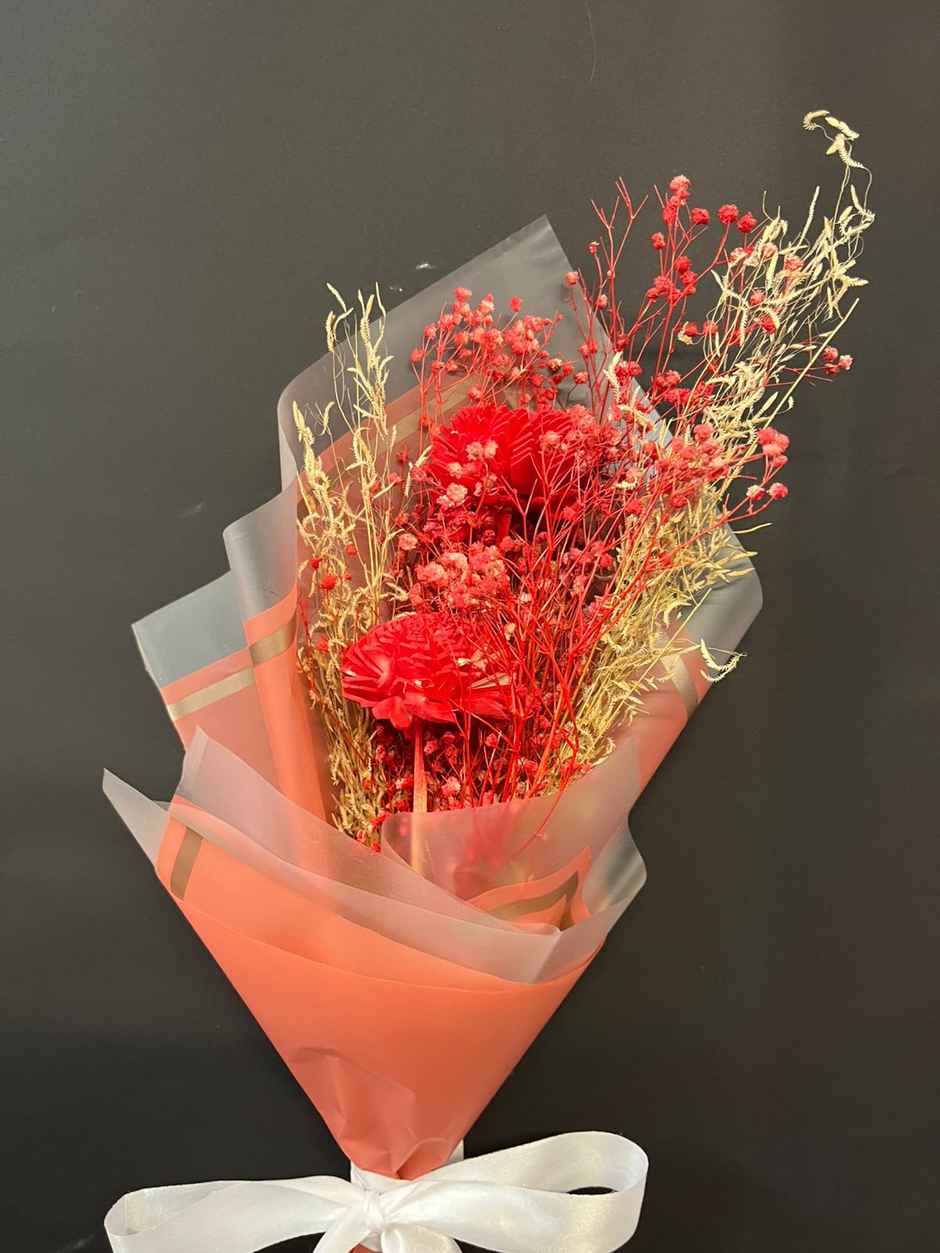 Orange Blush Love Dried Flower Bouquet | Ideal for Gifting | Farmerr