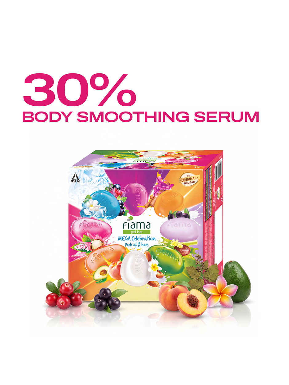 Fiama Gel Bathing Bar Mega Celebration Pack, With 8 Unique Gel Bars, with Skin Conditioners