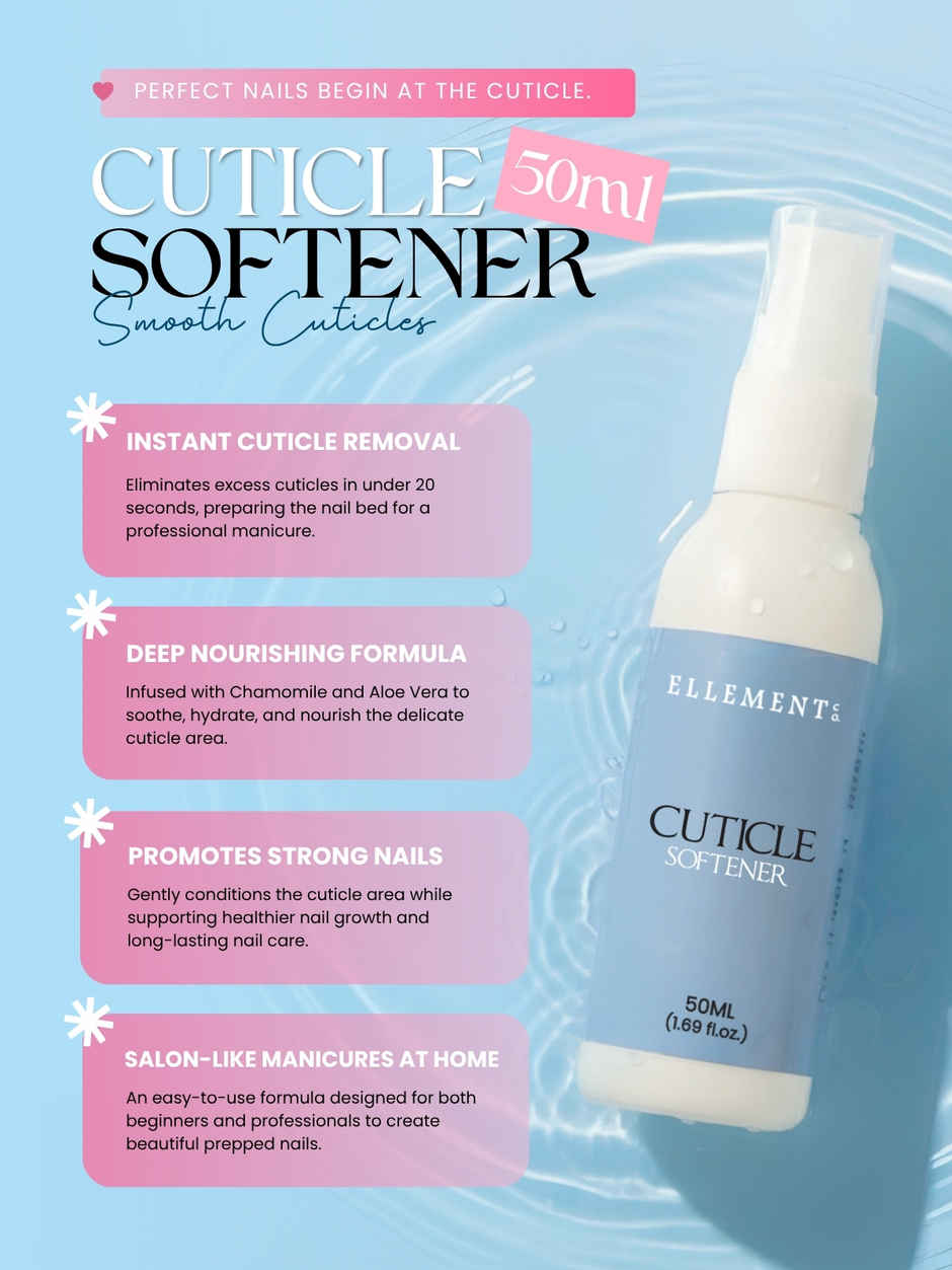 Ellement Co. Cuticle Softener | Hydrates & Softens Cuticles | Nail Care Essential