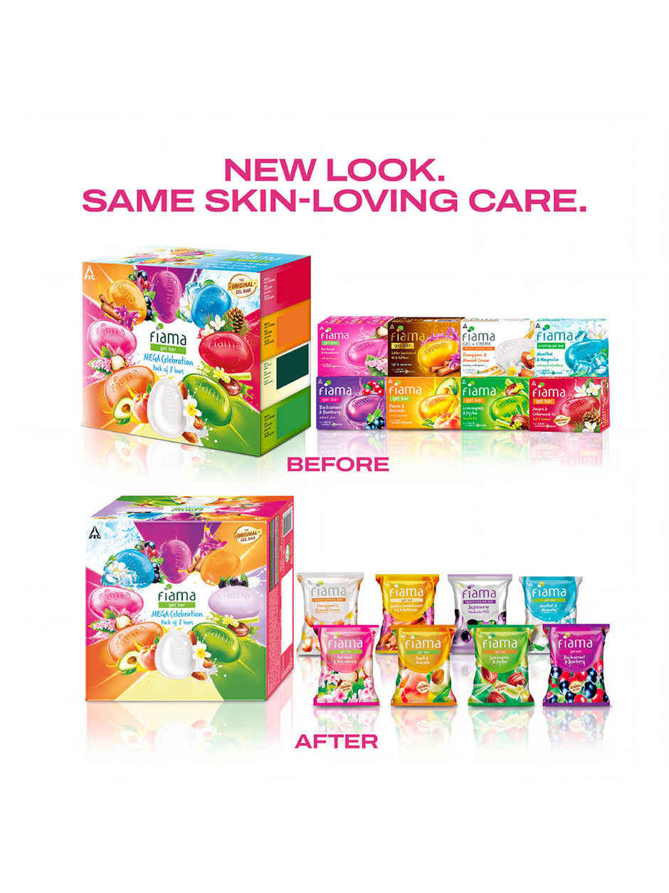 Fiama Gel Bathing Bar Mega Celebration Pack, With 8 Unique Gel Bars, with Skin Conditioners