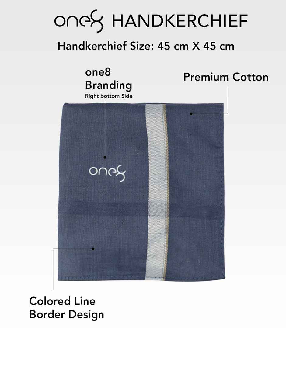 One8 Men's Solid Cotton Handkerchief | Dark Color