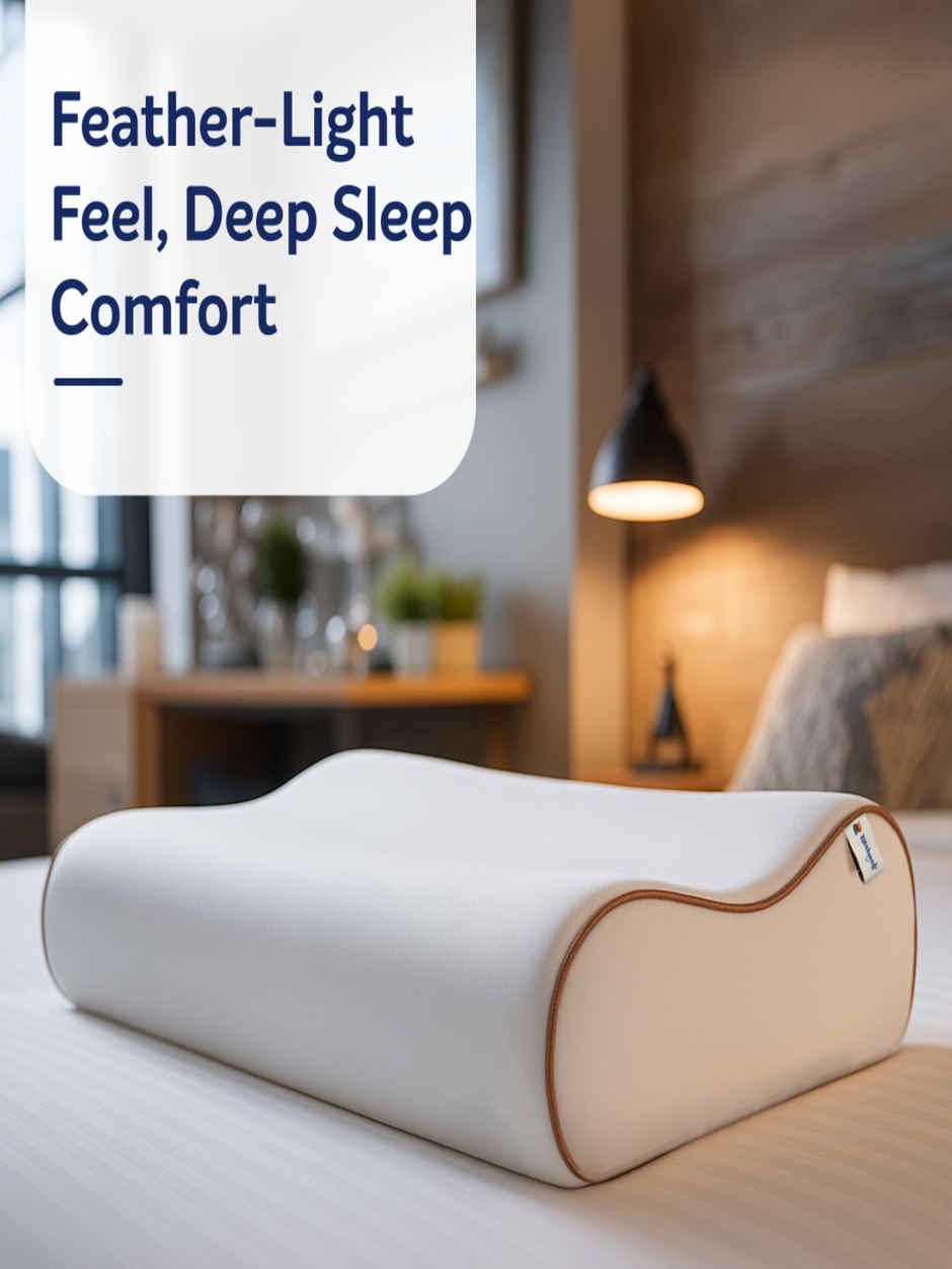 Sleepwell Zenn Classic Ortho Ultralight Foam Pillow | 24 x 14 x 3.5 Inches | White