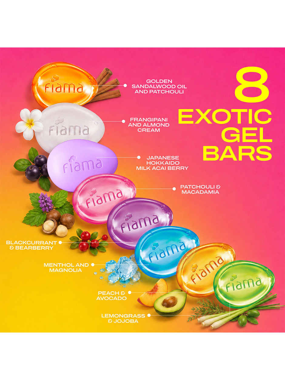 Fiama Gel Bathing Bar Mega Celebration Pack, With 8 Unique Gel Bars, with Skin Conditioners