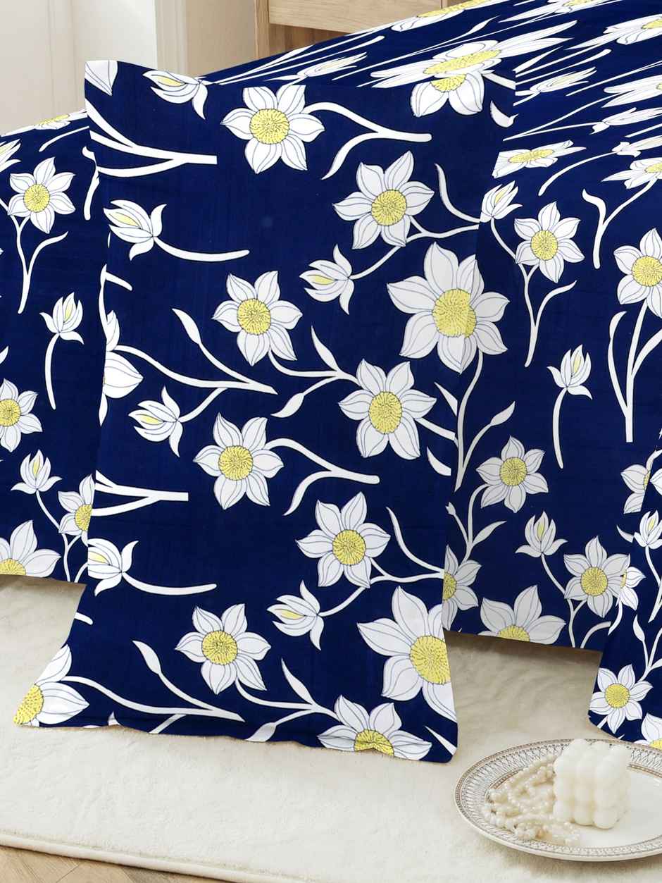 Dream Living Double Bedsheet Set | Navy 210 X 220 cm