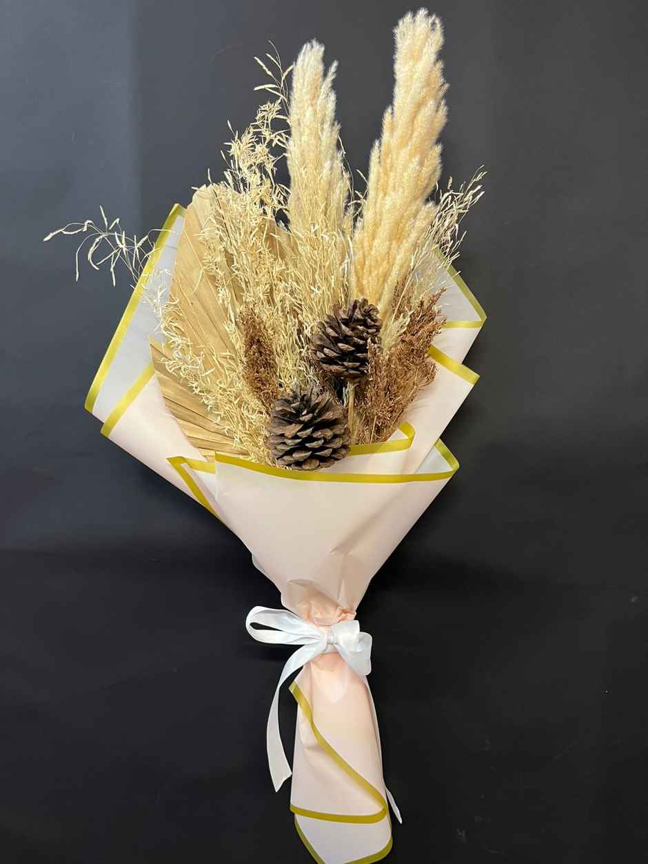 Dried Pampas Pine Love Decor Arrangement | Ideal for Gifting | Farmerr