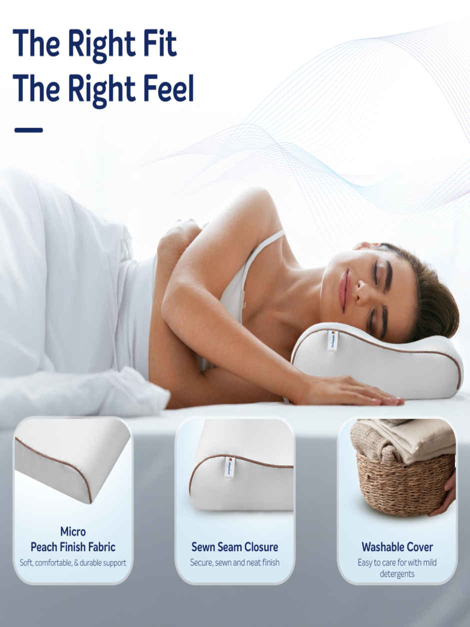 Sleepwell Zenn Classic Ortho Ultralight Foam Pillow | 24 x 14 x 3.5 Inches | White