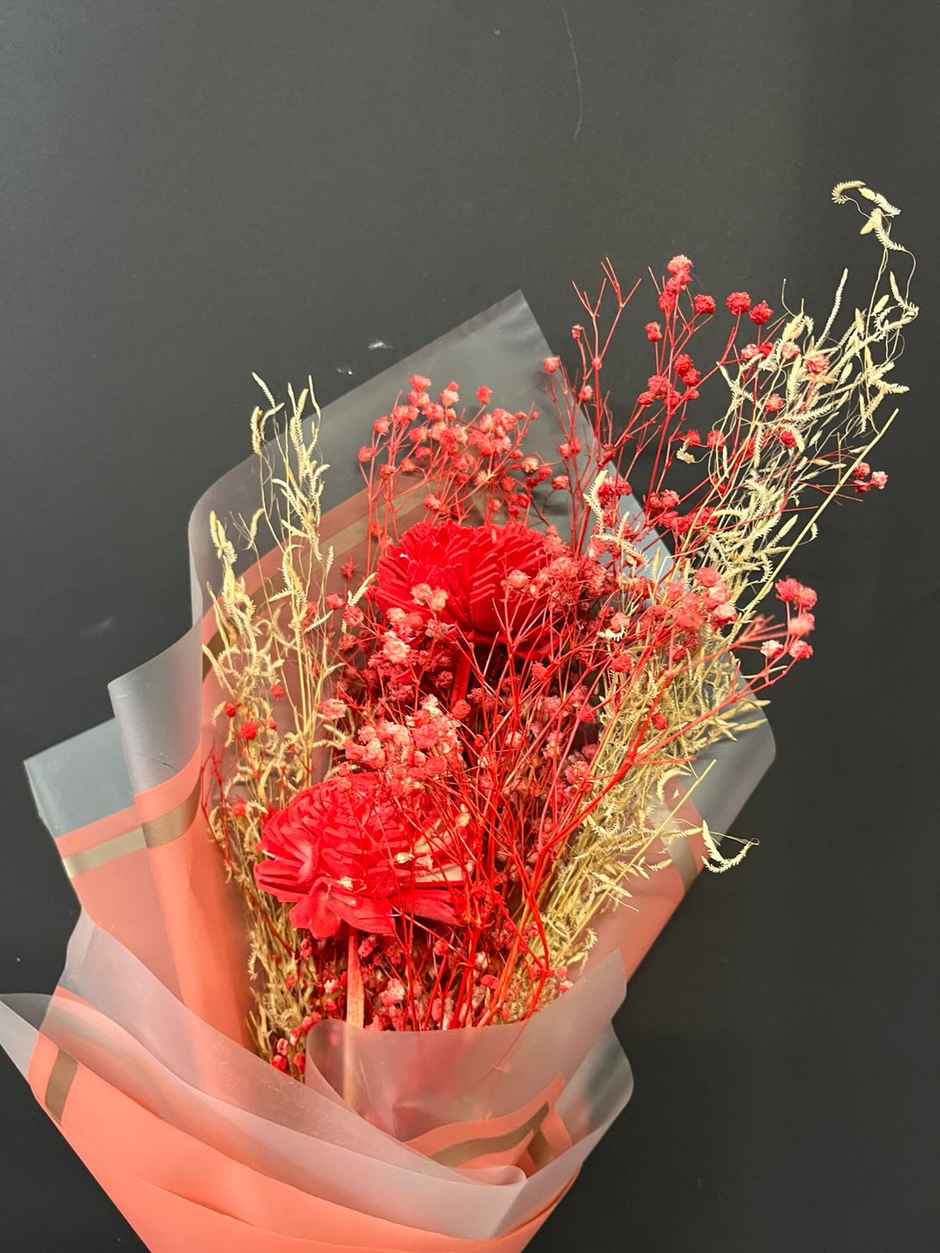 Orange Blush Love Dried Flower Bouquet | Ideal for Gifting | Farmerr