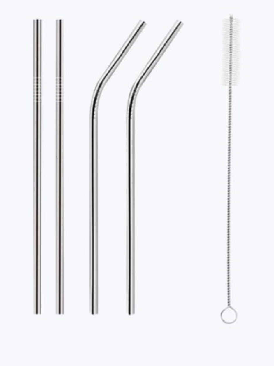 Soham Housewares Reusable Stainless Steel Straw With Cleaning Brush- Long Metal Straws For Drinking