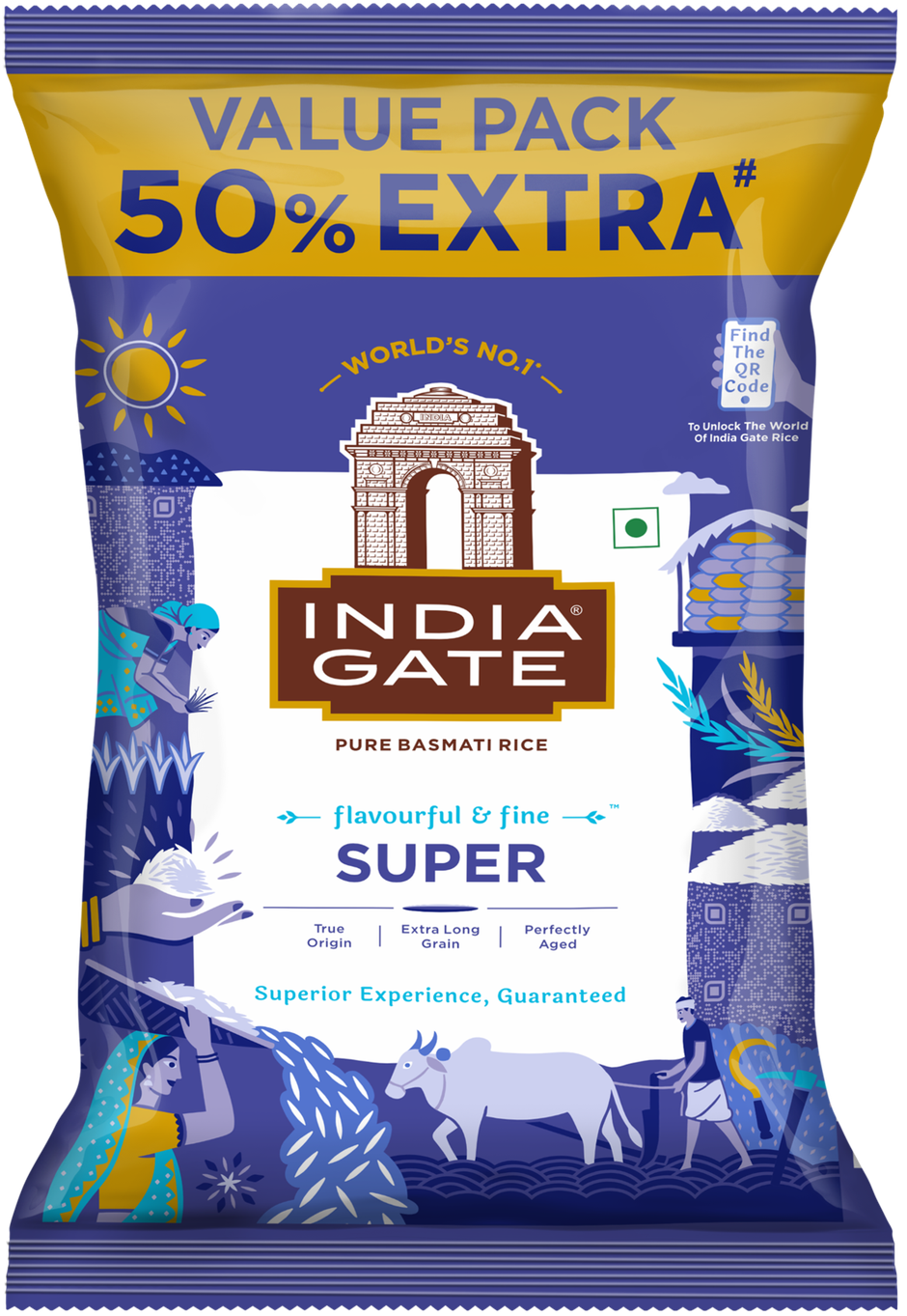 India Gate Flavourful and Fine Super Basmati Rice | Perfectly Aged Rice