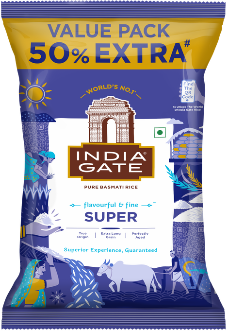 India Gate Flavourful and Fine Super Basmati Rice | Perfectly Aged Rice