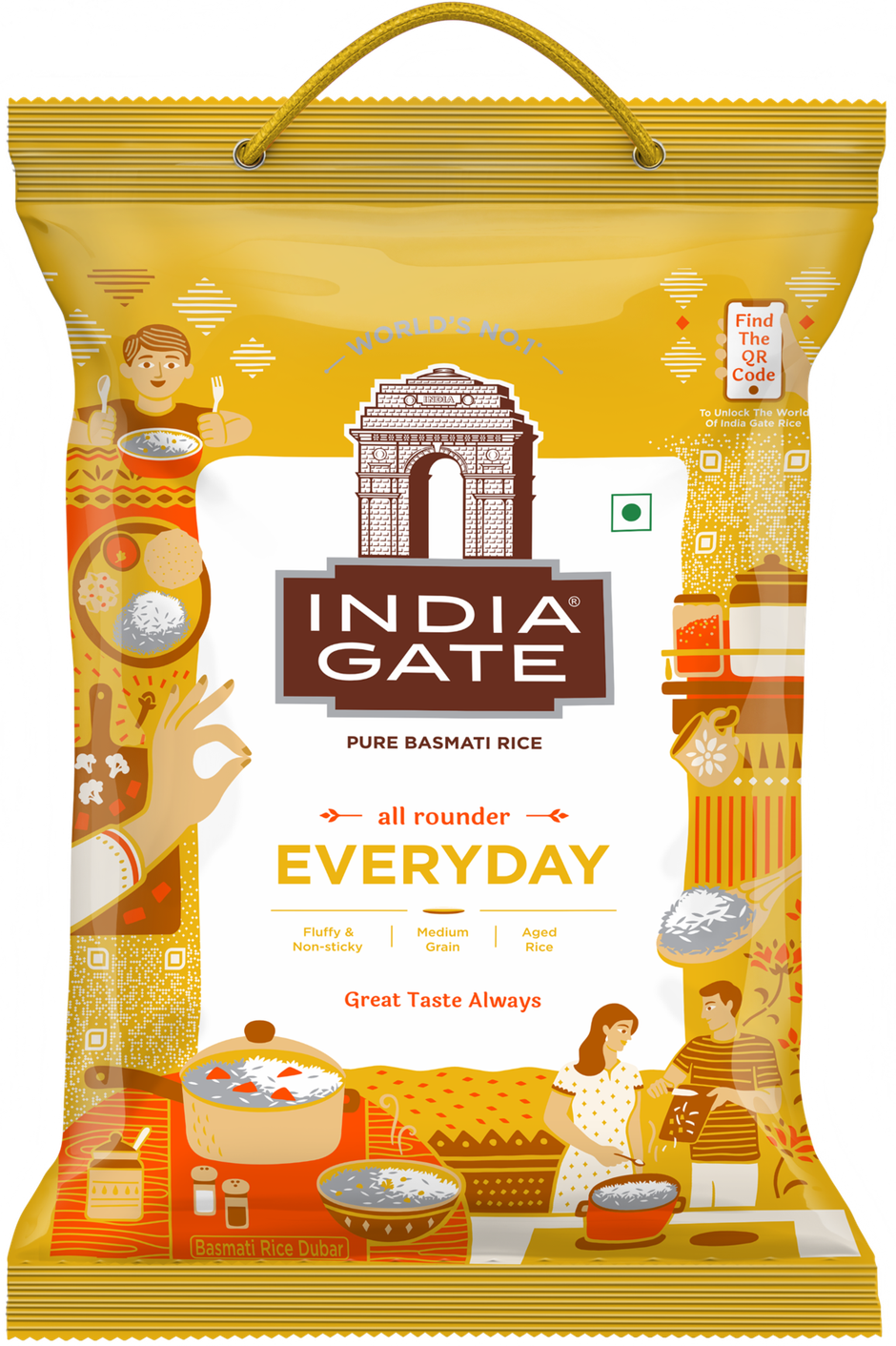 India Gate All Rounder Everyday Basmati Rice | Aged Rice | Fluffy and Non-Sticky