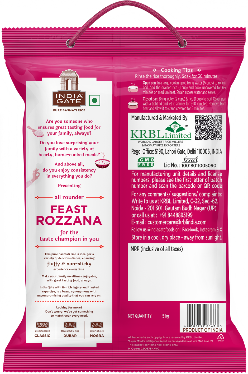 India Gate All Rounder Feast Rozzana Basmati Rice | Aged Rice | Fluffy and Non-Sticky