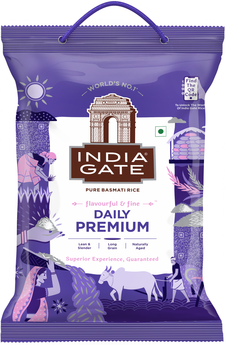 India Gate Flavourful and Fine Daily Premium Basmati Rice | Long and Slender Grains