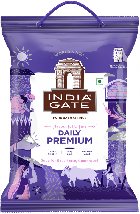India Gate Flavourful and Fine Daily Premium Basmati Rice | Long and Slender Grains