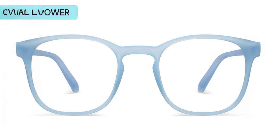 Lenskart Hustlr Unisex Solid Plastic Computer Glasses | Blue Sky - L