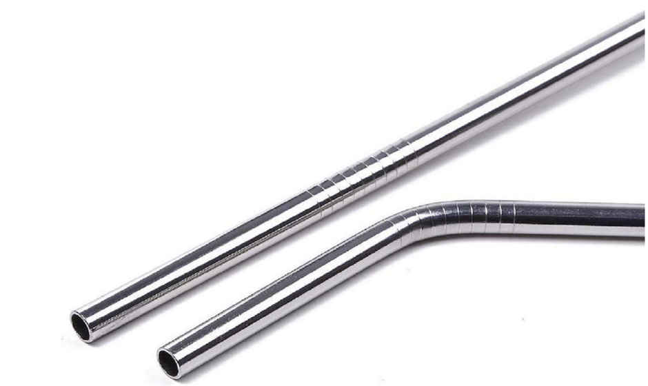 Soham Housewares Reusable Stainless Steel Straw With Cleaning Brush- Long Metal Straws For Drinking