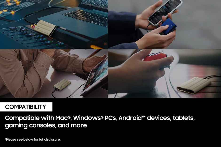 Samsung T7 Shield 1TB External Portable SSD | Black | MU-PE1T0S