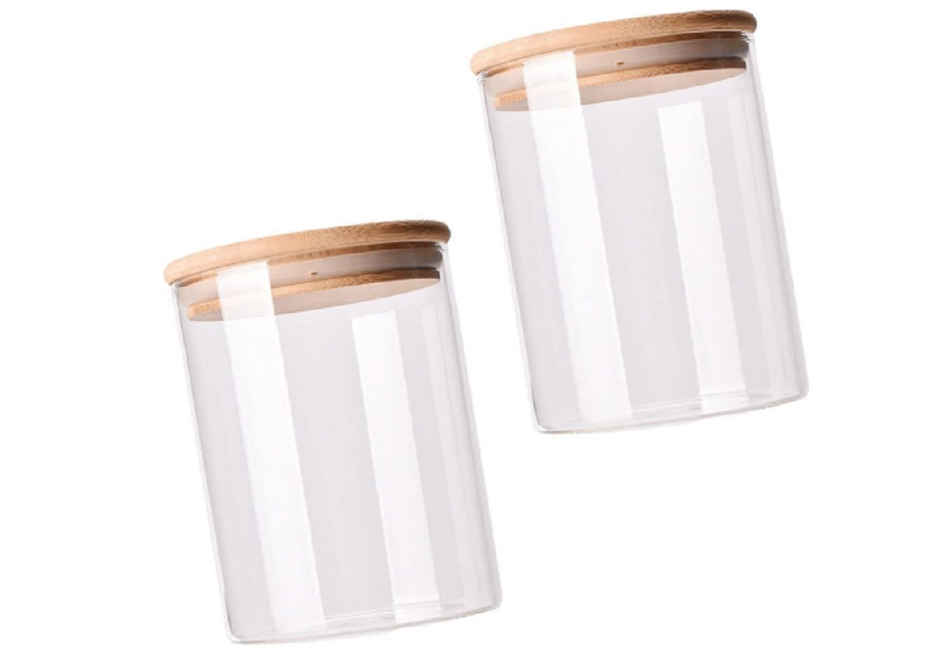 Soham Housewares Air Tight Glass Container With Wooden Lid- 320 ml (Thermacolpack)