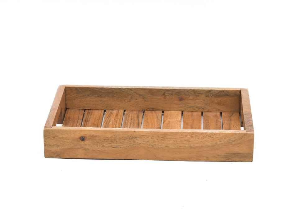 Sanjeev Kapoor by Oggn Wooden Jali Plain Tray 14x9