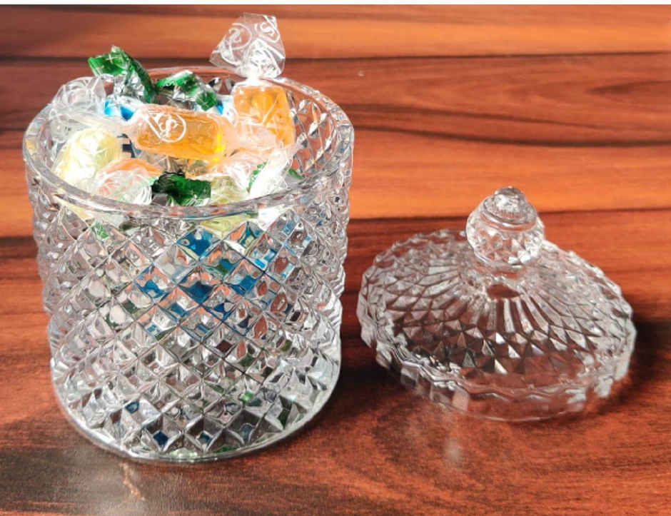 Soham Housewares Green Apple 4.3 " Inch Glass Big Candy Jar-Single- Tg1030-5.5