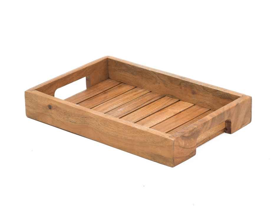 Sanjeev Kapoor by Oggn Wooden Jali Plain Tray 14x9