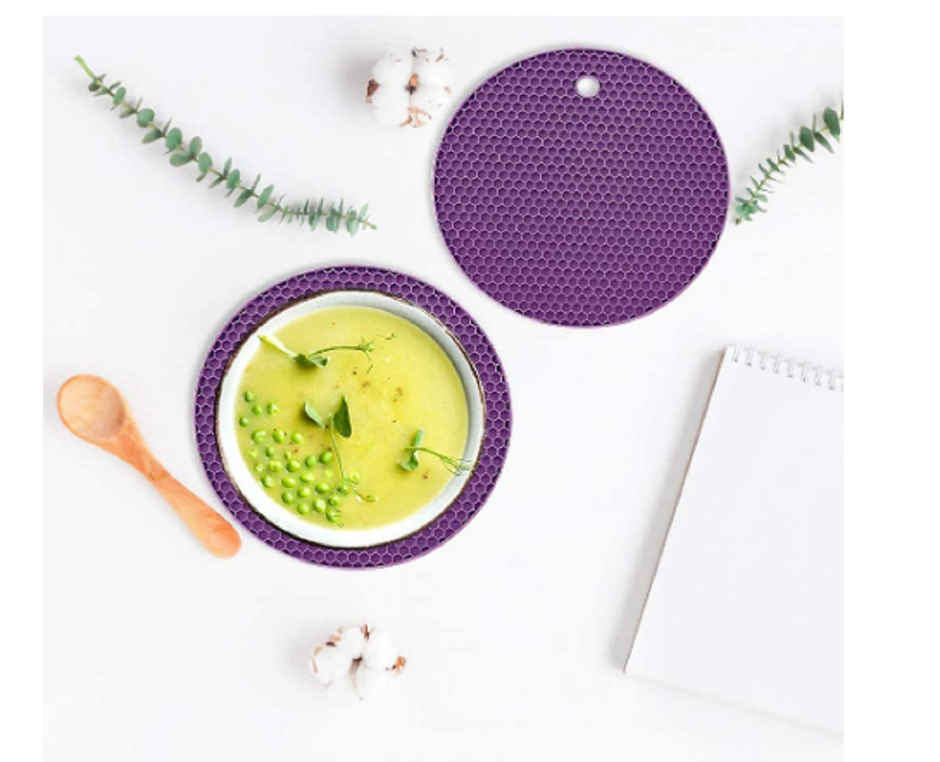 Soham Housewares Round Silicon Hotpot Coaster (Colour May Vary)