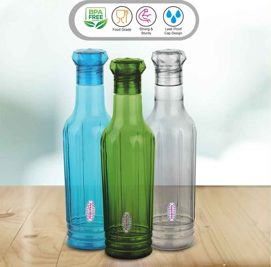 Asian Family Pet Fridge water Bottle With Star Lid 1000 ml | Colour May Vary
