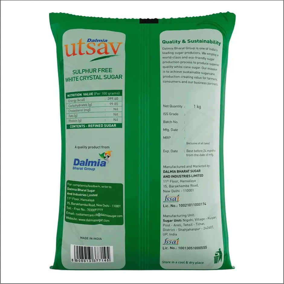 Dalmia Utsav White Crystal Sugar Sulphur Free