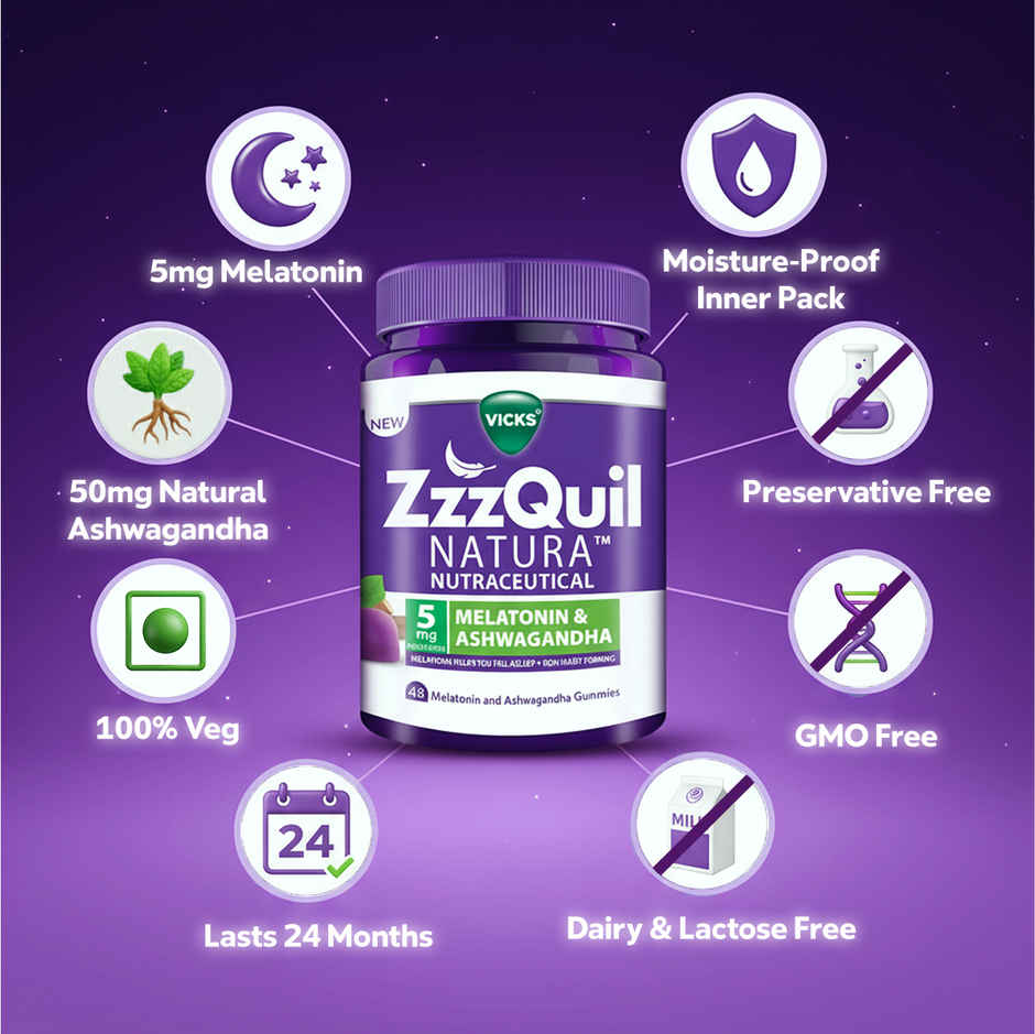 Vicks ZzzQuil Natura Sleep Gummies With Melatonin & Ashwagandha