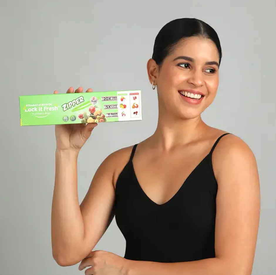 Kcofoil Lock IT Zip lock Reusable Food Bag | Pack 10 | 4 L - 4 M - 2 S