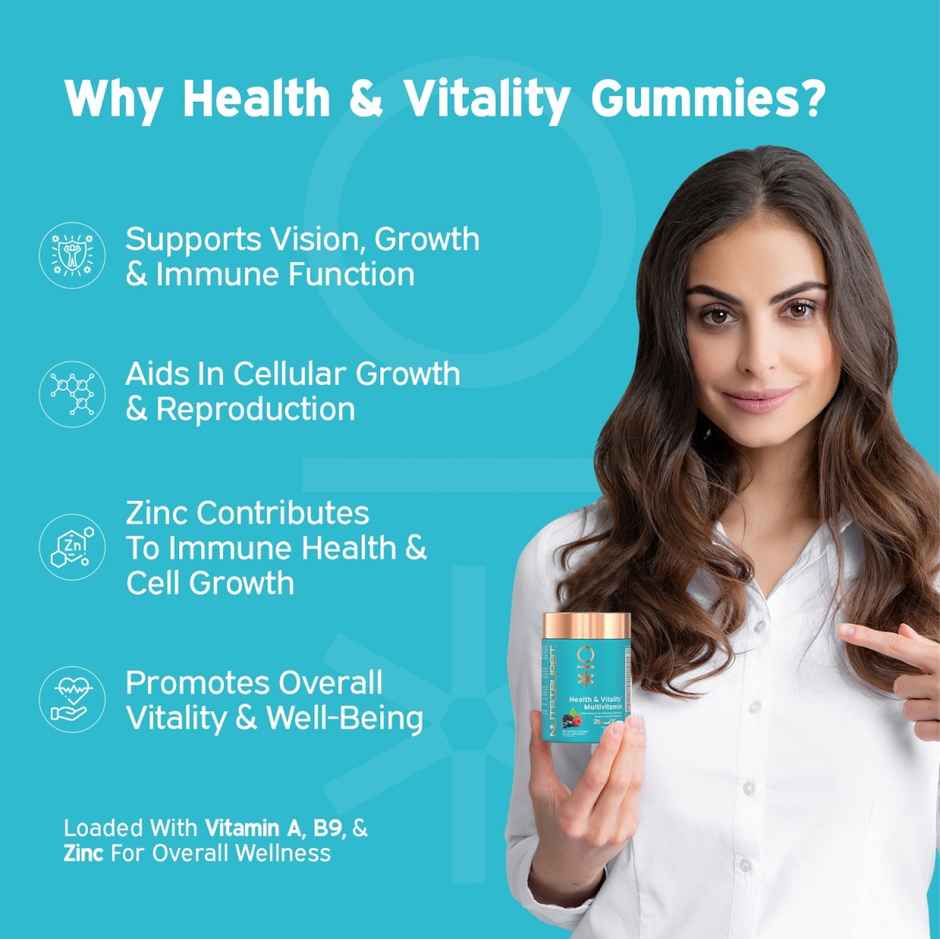 Nutriburst Health & Vitality Gummies With Multivitamins & Biotin