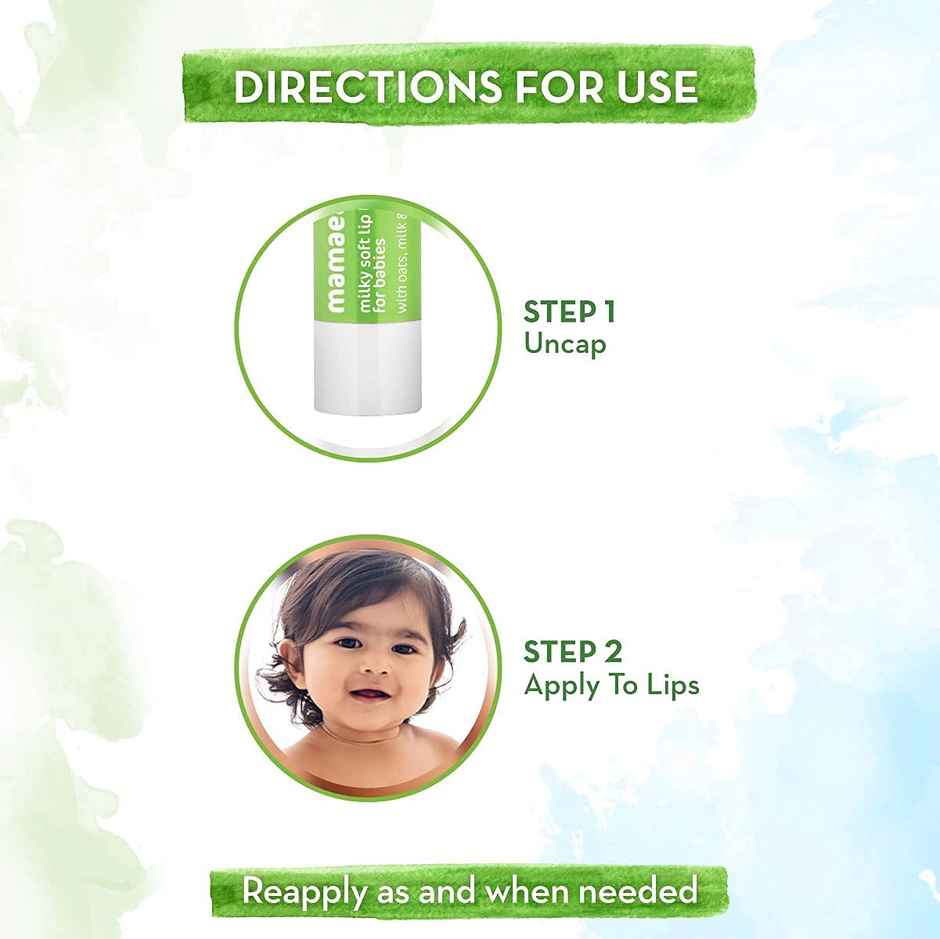 Mamaearth 100% Natural Milky Soft Lip Balm For Kids, Babies With Oats, Milk & Calendula