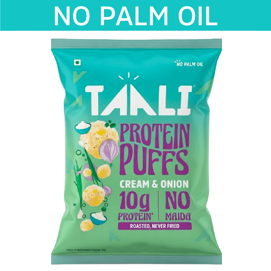 Taali Protein Puffs - Cream & Onion, Roasted, Corn & Jowar Puff, No Maida
