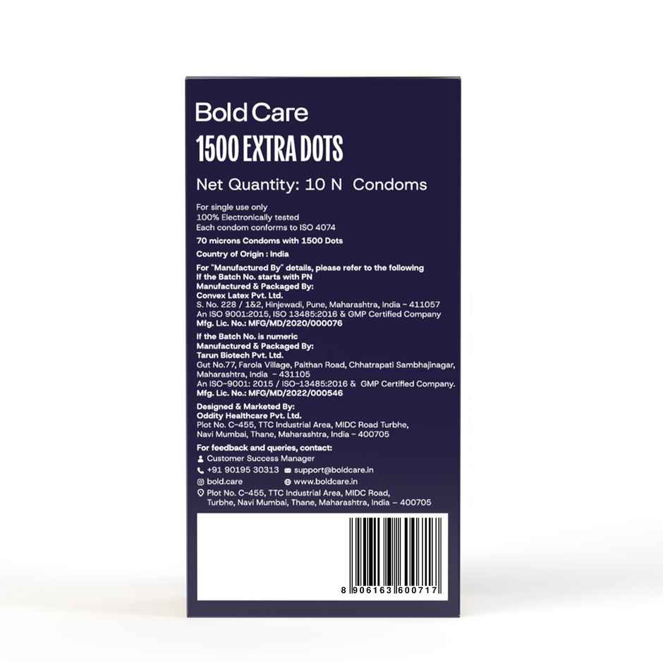 Bold Care Extra Dotted Condom - 1500 Raised Dots Combo