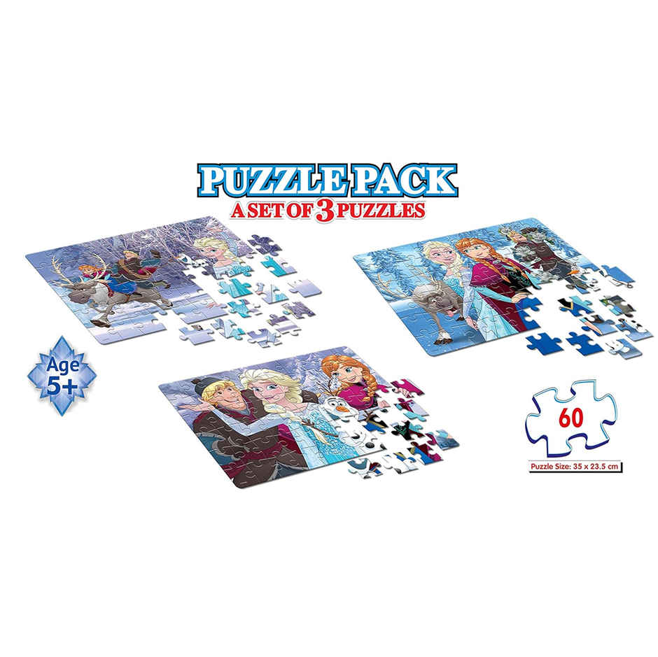 Hamley's Frank Disney'S Frozen Puzzle Pack ( A Set Of 3 Puzzles - 60 Pcs Each) For Kids Age 3Y+