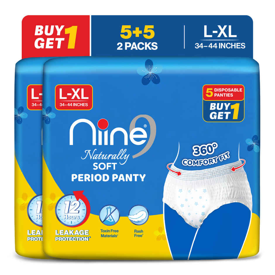 Niine Naturally Soft Disposable Period Panty | L-XL - Buy 1 Get 1 Free