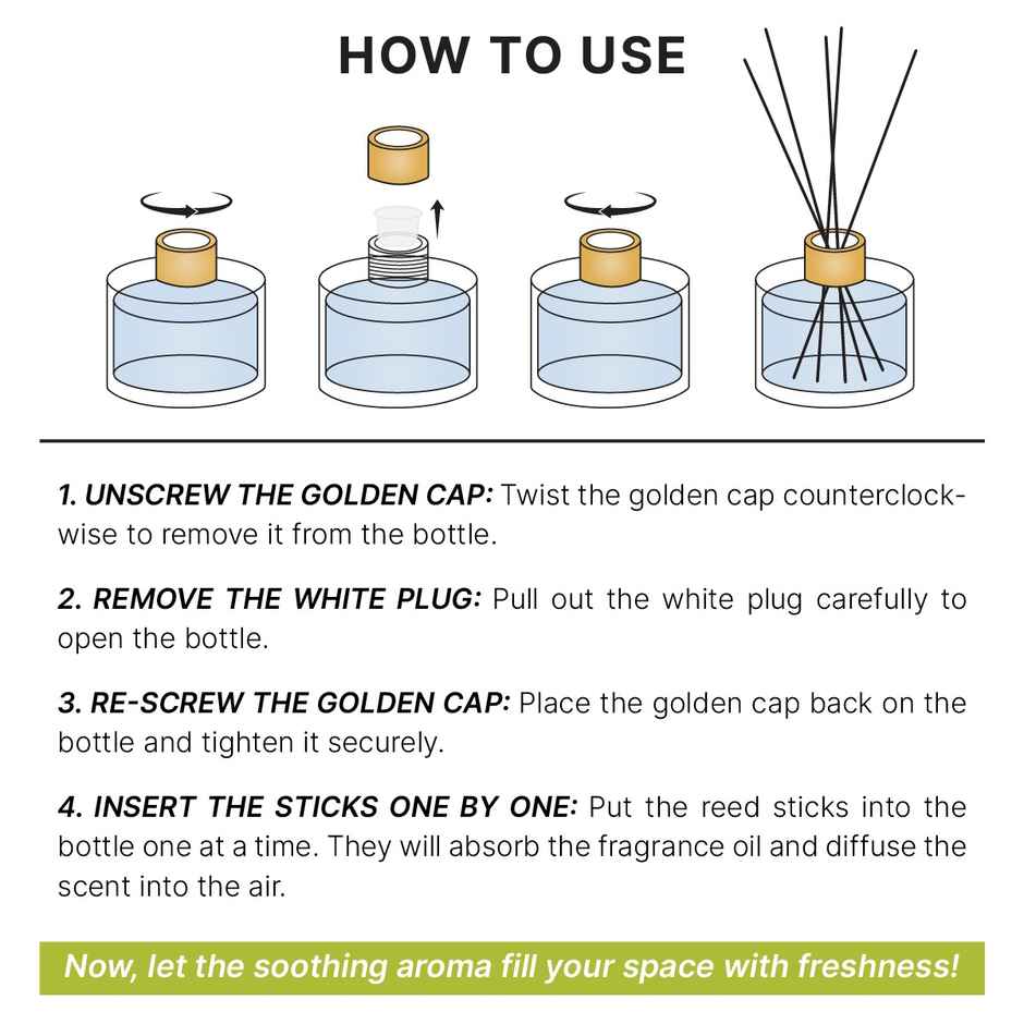 Hizzar Premium Reed Diffuser Set | Lemongras, Atmosphere Uplifter