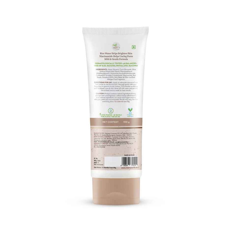 Mamaearth Rice Face Scrub For Glowing Skin With Rice Water & Niacinamide For Glass Skin