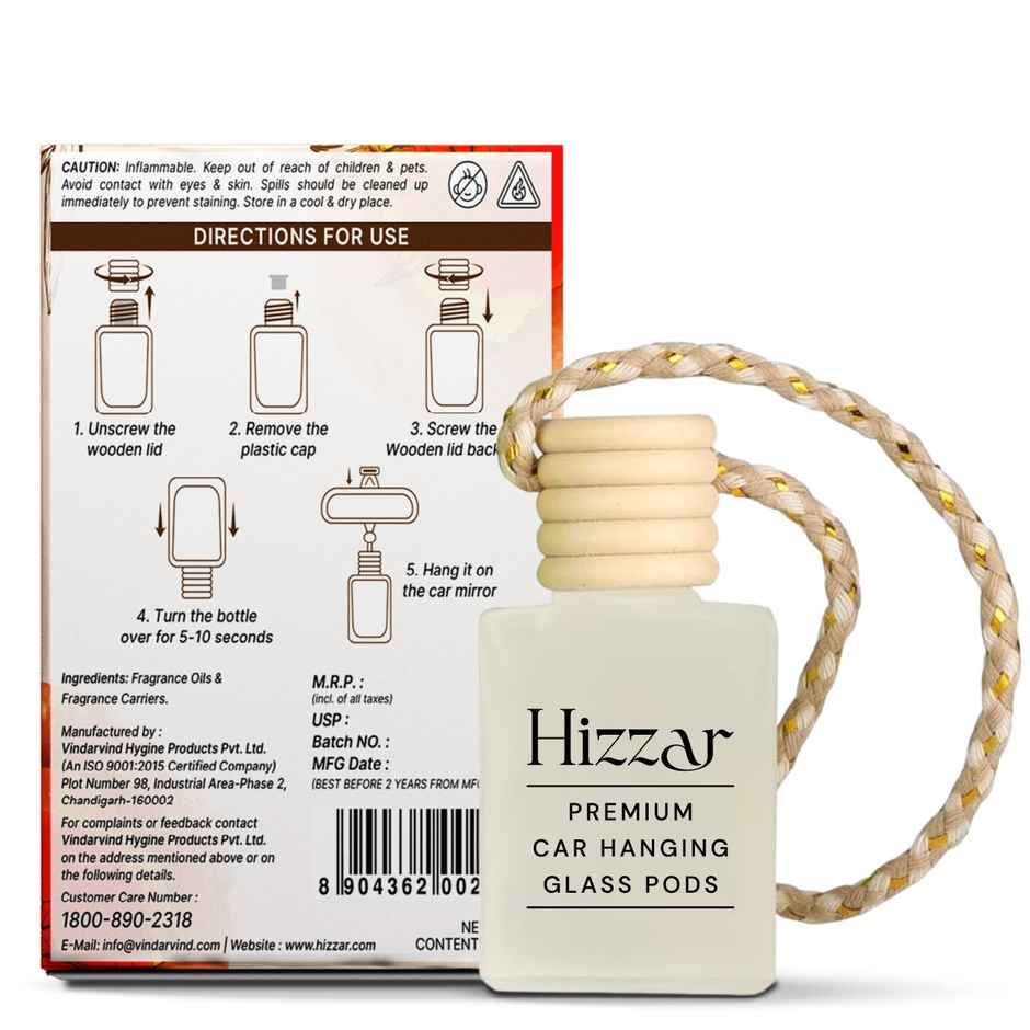 Hizzar Premium Car Air Freshener Hanging Pod | Royal Oudh
