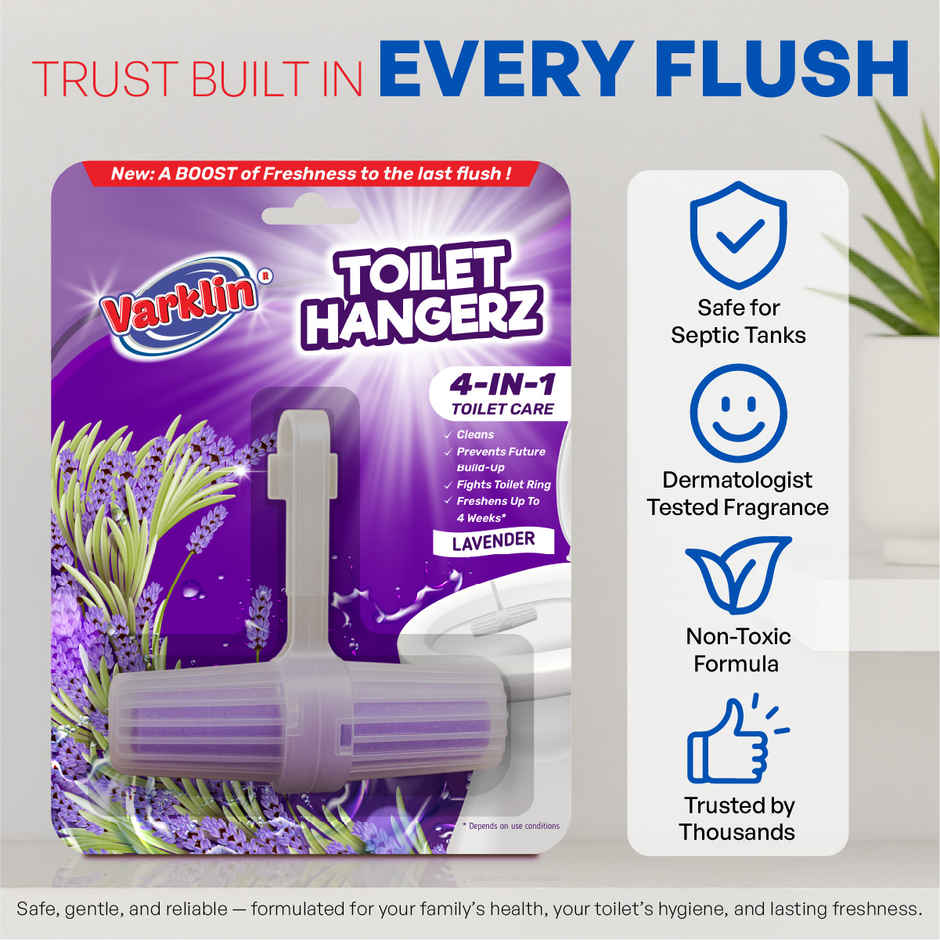 Varklin Lavender Toilet Rim Hangerz Toilet Cleaner Rim Block