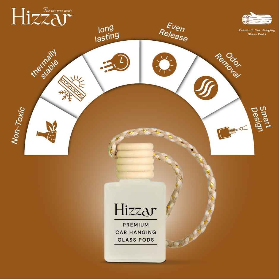 Hizzar Premium Car Air Freshener Hanging Pod | Royal Oudh