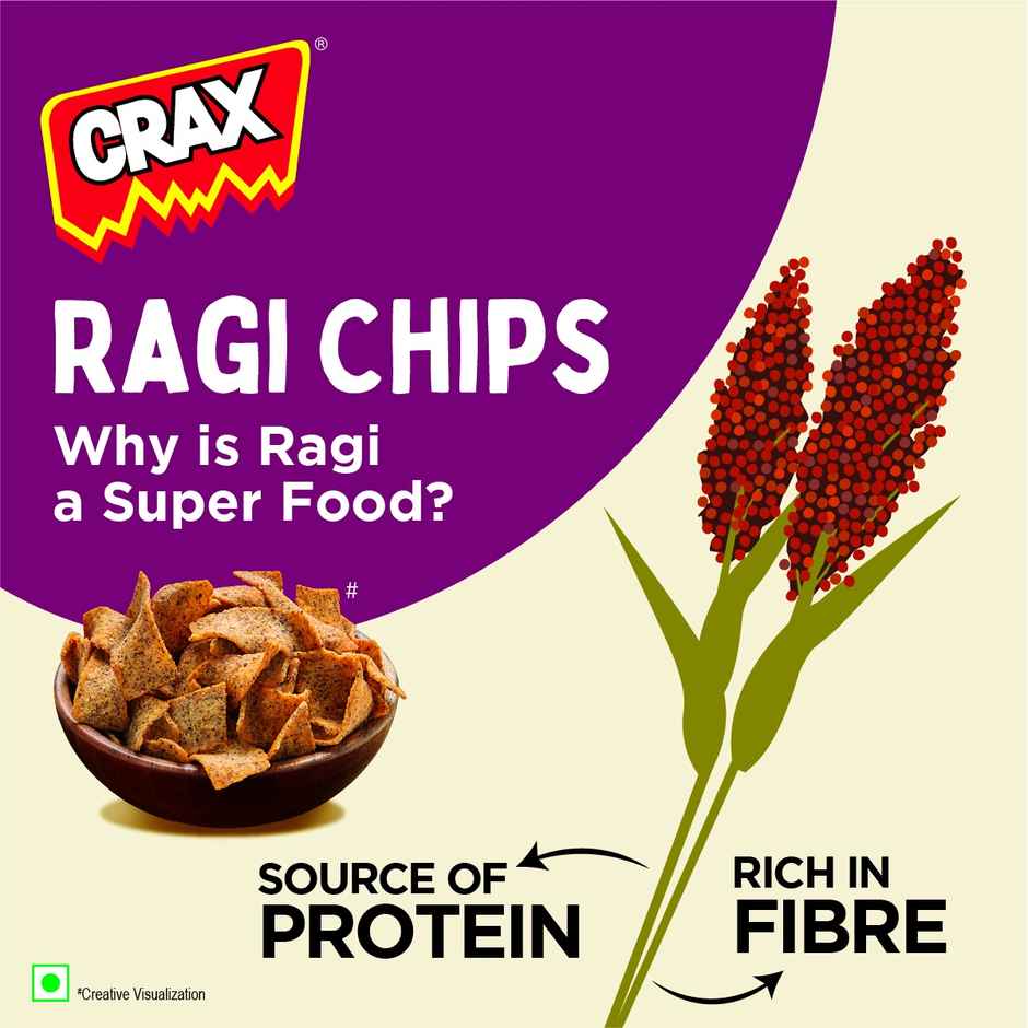 Crax Peri Peri Ragi Chips | Healthy Protein Snacks With No Palm Oil