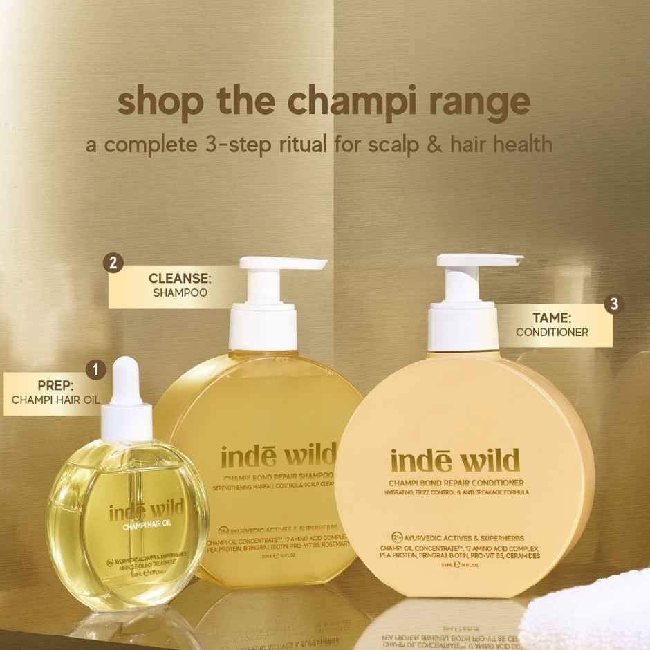 inde wild Champi Bond Repair Shampoo | Strengthening, Hairfall Control & Scalp Cleanser