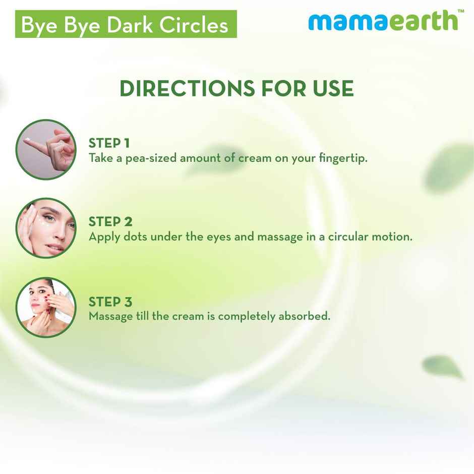 Mamaearth Bye Bye Dark Circle Eye Cream With Cucumber & Peptide For Dark Circles|Nourishes Undereye