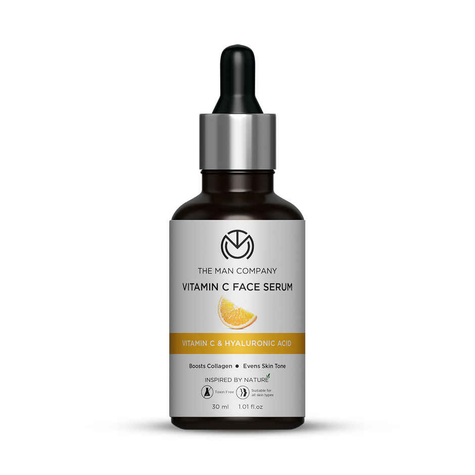 The Man Company Vitamin C Face Serum | With Hyaluronic acid| Evens skin tone & boosts collagen | For all skin types