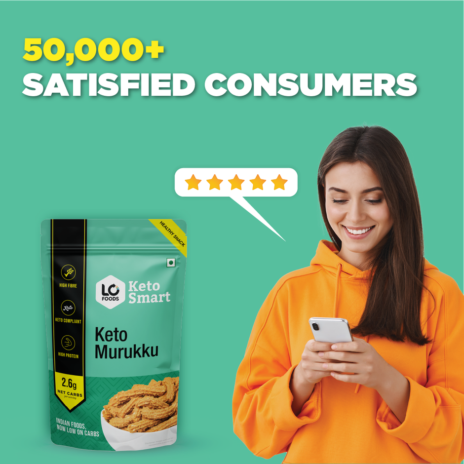 Lo Foods Keto Murukku |No Palm Oil Chakli, Low Carb Diet Healthy Snacks