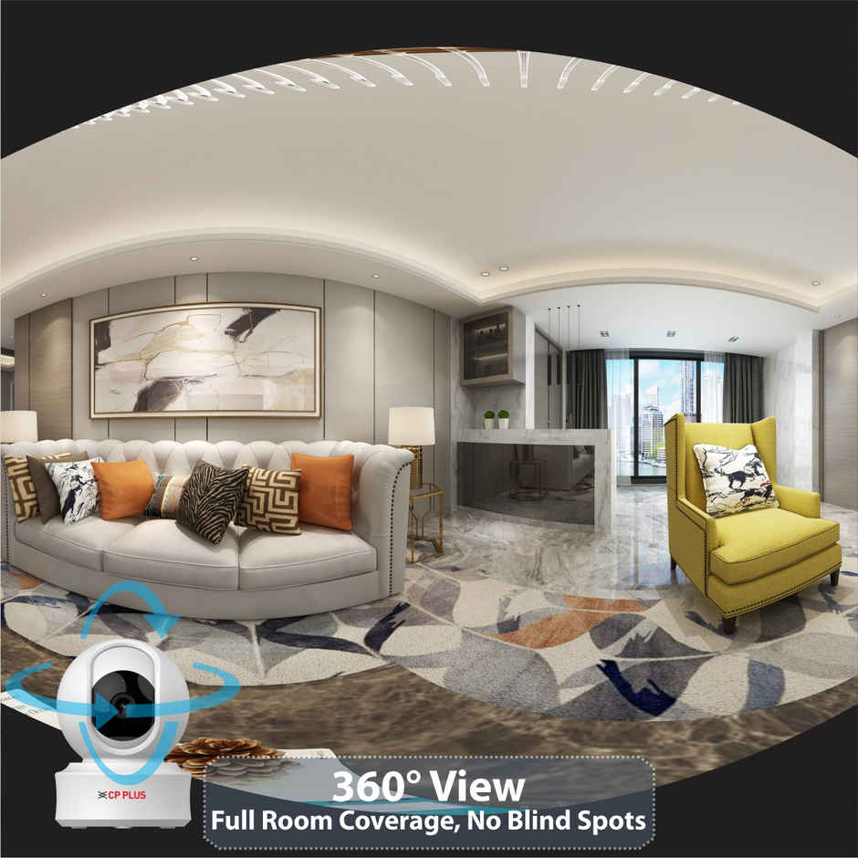 CP PLUS E21Q 2MP Smart Wi-Fi Pt CCTV Camera with Motion Tracking, Two-Way Talk & Google Home